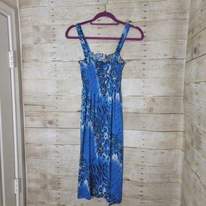 Blue animal print dress